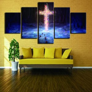Cross Landscape - Nature 5 Panel Canvas Art Wall Decor