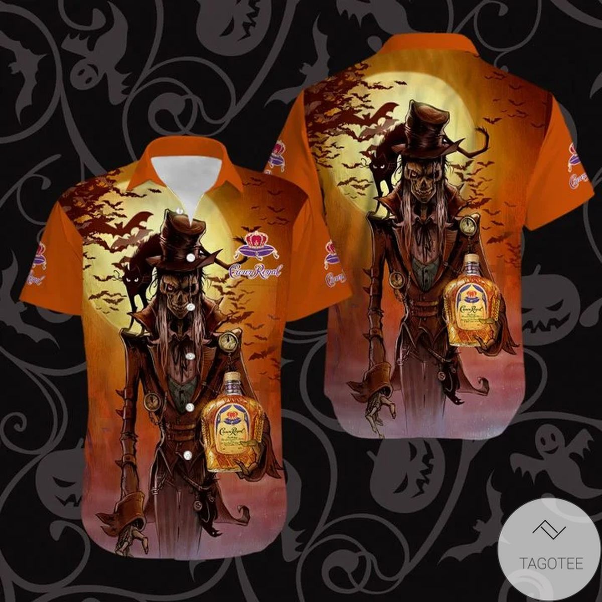 Crown Royal Creepy Halloween Hawaiian Shirt Crown Royal Creepy Halloween Hawaiian Shirt