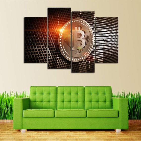 Cryptocurrency - Abstract 5 Panel Canvas Art Wall Decor Cryptocurrency - Abstract 5 Panel Canvas Art Wall Decor