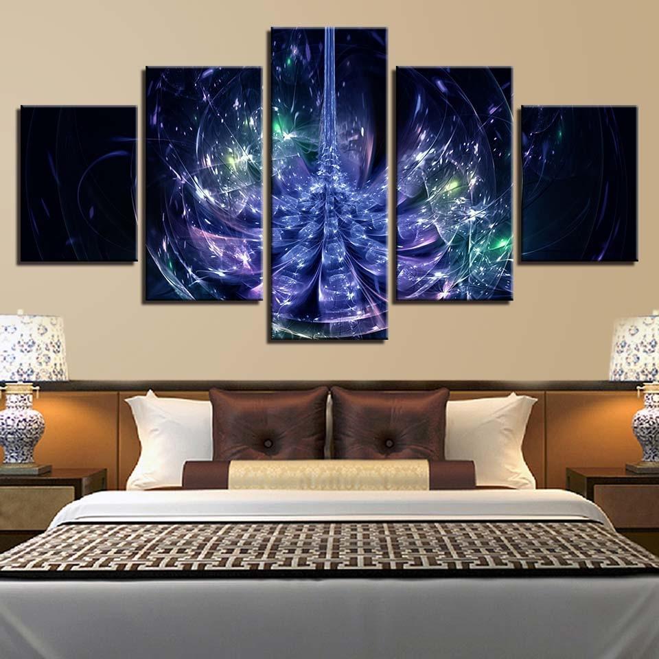 Crystal Flower - Abstract 5 Panel Canvas Art Wall Decor Crystal Flower - Abstract 5 Panel Canvas Art Wall Decor