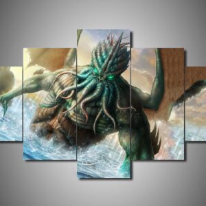 Cthulhu Mythos 1 - Abstract 5 Panel Canvas Art Wall Decor