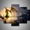 Cthulhu Mythos 2 - Abstract 5 Panel Canvas Art Wall Decor