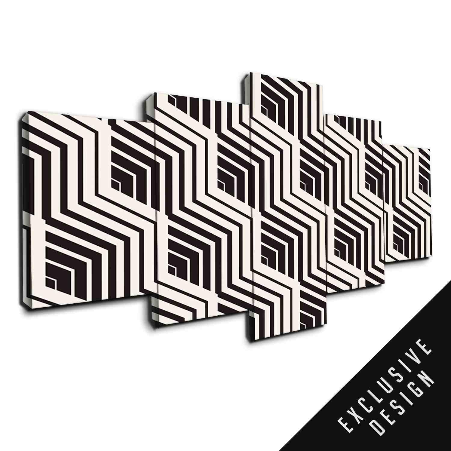 Cubic - Abstract 5 Panel Canvas Art Wall Decor Cubic - Abstract 5 Panel Canvas Art Wall Decor