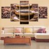 Cup of coffee - Nature 5 Panel Canvas Art Wall Decor
