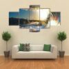 Curly Breaking Wave Shining In Sunlight - Nature 5 Panel Canvas Art Wall Decor