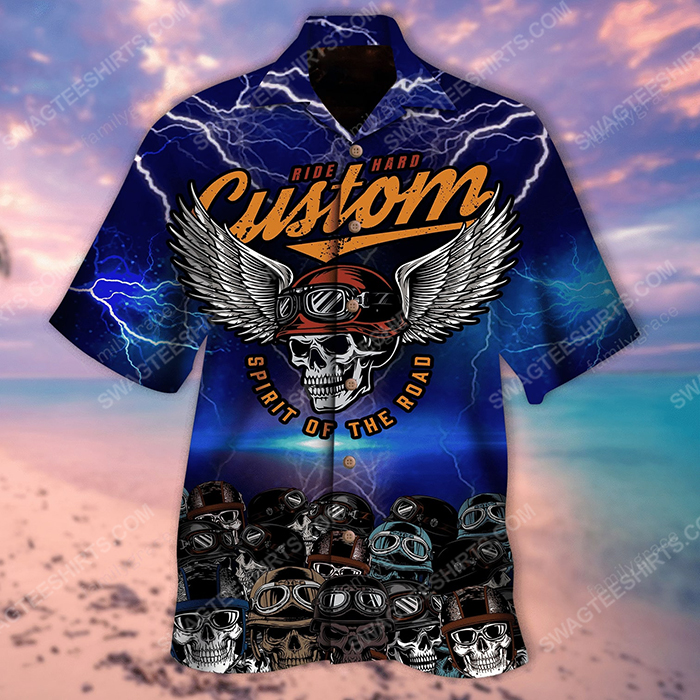 Custom Name Skull Biker Summer Vacation Hawaiian Shirt Custom Name Skull Biker Summer Vacation Hawaiian Shirt