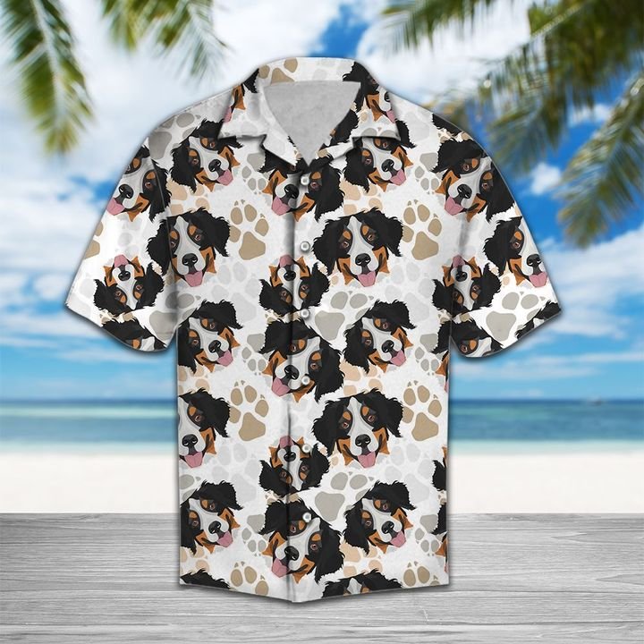 Cute Bernese Mountain Dog Hawaiian Shirt Summer Button Up Cute Bernese Mountain Dog Hawaiian Shirt Summer Button Up
