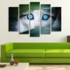 Cute Blue-Eyed Kitten - Animal 5 Panel Canvas Art Wall Decor