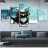Cute Cat 9 - Animal 5 Panel Canvas Art Wall Decor