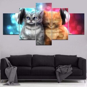 Cute Cats & Owl Canvas Home Decor