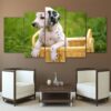 Cute Pet Dalmatian - Animal 5 Panel Canvas Art Wall Decor