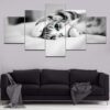 Cute cat 2 - Animal 5 Panel Canvas Art Wall Decor