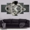 Cute cat 3 - Animal 5 Panel Canvas Art Wall Decor