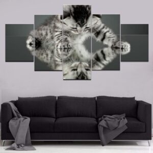 Cute cat 3 - Animal 5 Panel Canvas Art Wall Decor