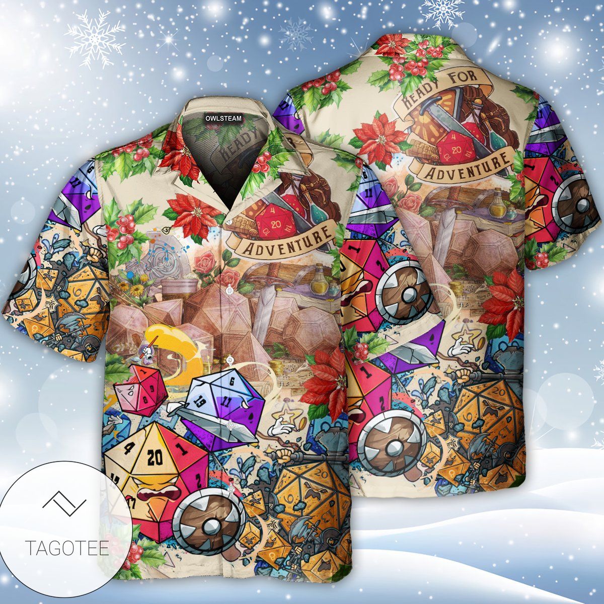 D20 Ready For Adventure Christmas Style Hawaiian Shirt D20 Ready For Adventure Christmas Style Hawaiian Shirt
