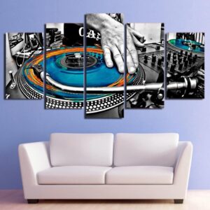 DJ CD-ROM - Music 5 Panel Canvas Art Wall Decor