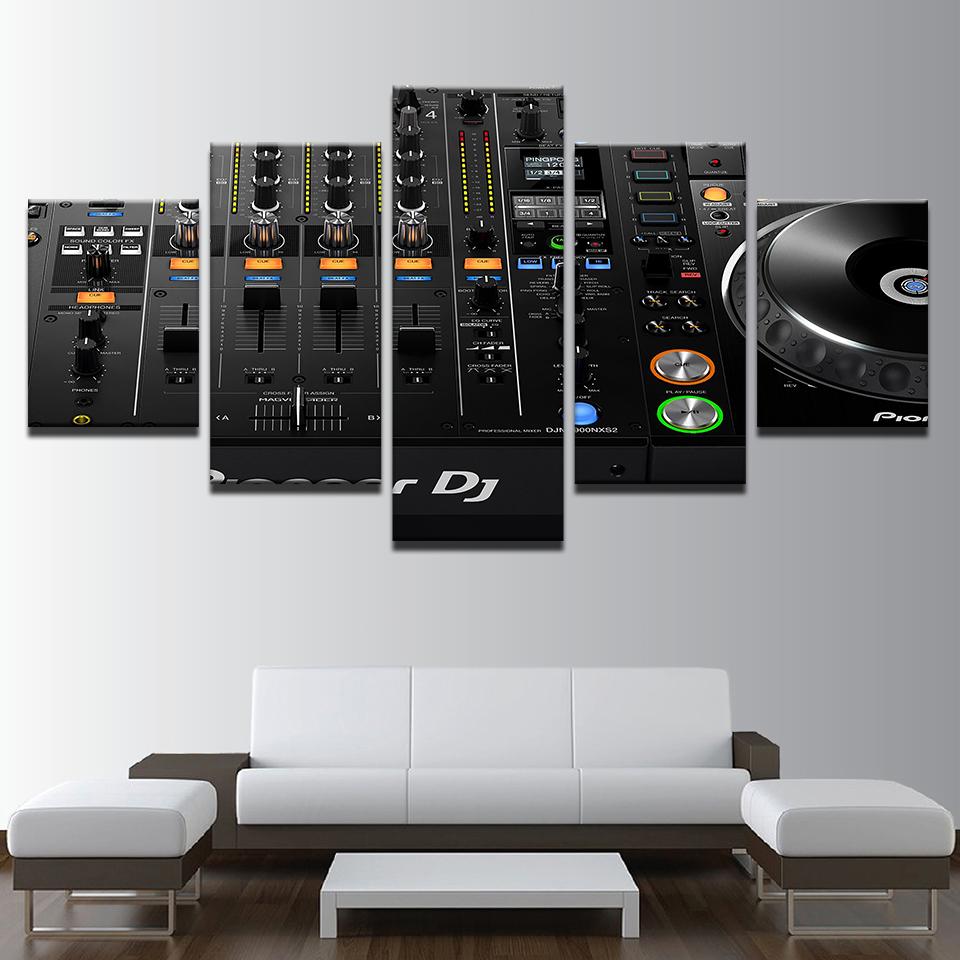DJ Console Instrument Mixer 01 - Music 5 Panel Canvas Art Wall Decor DJ Console Instrument Mixer 01 - Music 5 Panel Canvas Art Wall Decor
