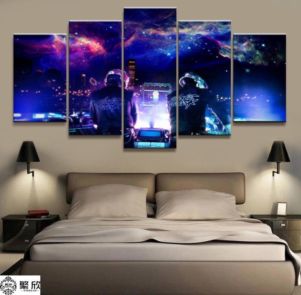 DJ Music Festival Music - 5 Panel Canvas Art Wall Decor DJ Music Festival Music - 5 Panel Canvas Art Wall Decor