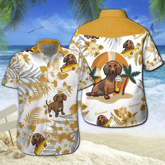 Dachshund Beer Hawaiian Shirt Summer Button Up Dachshund Beer Hawaiian Shirt Summer Button Up