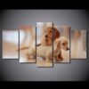 Dachshund Puppies - Animal 5 Panel Canvas Art Wall Decor