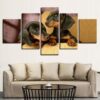Dachsund Puppies - Animal 5 Panel Canvas Art Wall Decor