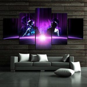 Daft Punk Rock Band - Music 5 Panel Canvas Art Wall Decor