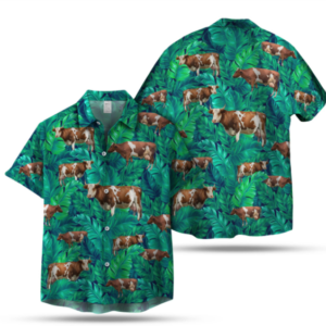 Dairy Cows Seamless Pattern Hawaiian Shirt