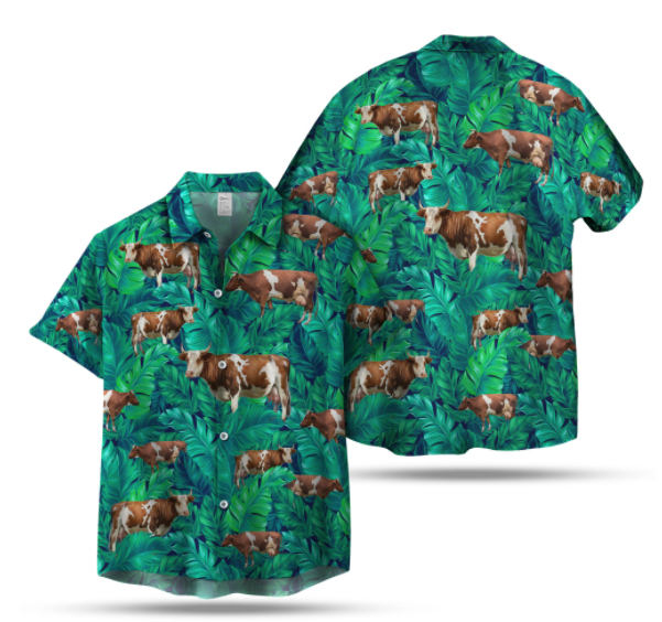 Dairy Cows Seamless Pattern Hawaiian Shirt Dairy Cows Seamless Pattern Hawaiian Shirt