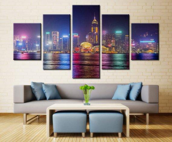 Dallas City View - Nature 5 Panel Canvas Art Wall Decor Dallas City View - Nature 5 Panel Canvas Art Wall Decor