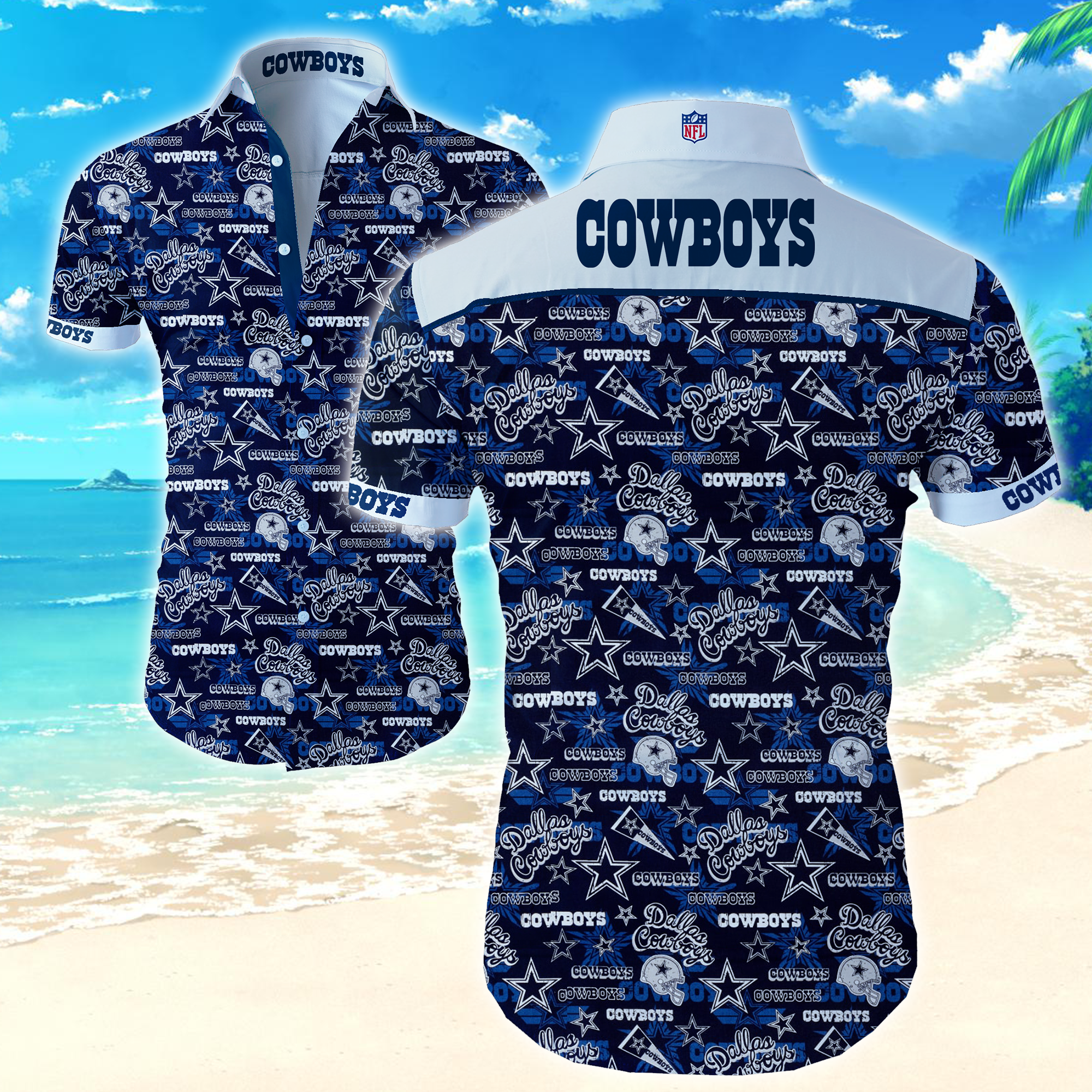Dallas Cowboys Hawaiian Shirt Summer Button Up Dallas Cowboys Hawaiian Shirt Summer Button Up