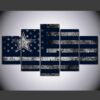 Dallas Cowboys Usa Flag - Abstract 5 Panel Canvas Art Wall Decor