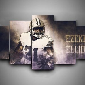 Dallas Cowboys - Ezekiel Elliott - Sport 5 Panel Canvas Art Wall Decor