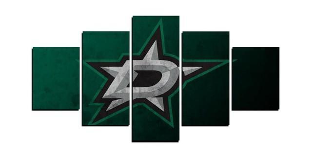 Dallas Stars Nhl Team Logo - Sport 5 Panel Canvas Art Wall Decor Dallas Stars Nhl Team Logo - Sport 5 Panel Canvas Art Wall Decor