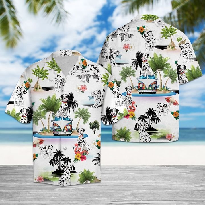 Dalmatian Vacation Hawaiian Shirt Summer Button Up Dalmatian Vacation Hawaiian Shirt Summer Button Up