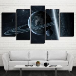 Dark Side 01 - Space 5 Panel Canvas Art Wall Decor