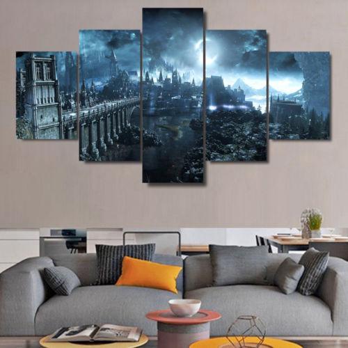 Dark Soul Castle - Gaming 5 Panel Canvas Art Wall Decor Dark Soul Castle - Gaming 5 Panel Canvas Art Wall Decor
