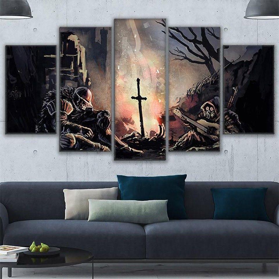 Dark Souls 1 - Gaming 5 Panel Canvas Art Wall Decor Dark Souls 1 - Gaming 5 Panel Canvas Art Wall Decor