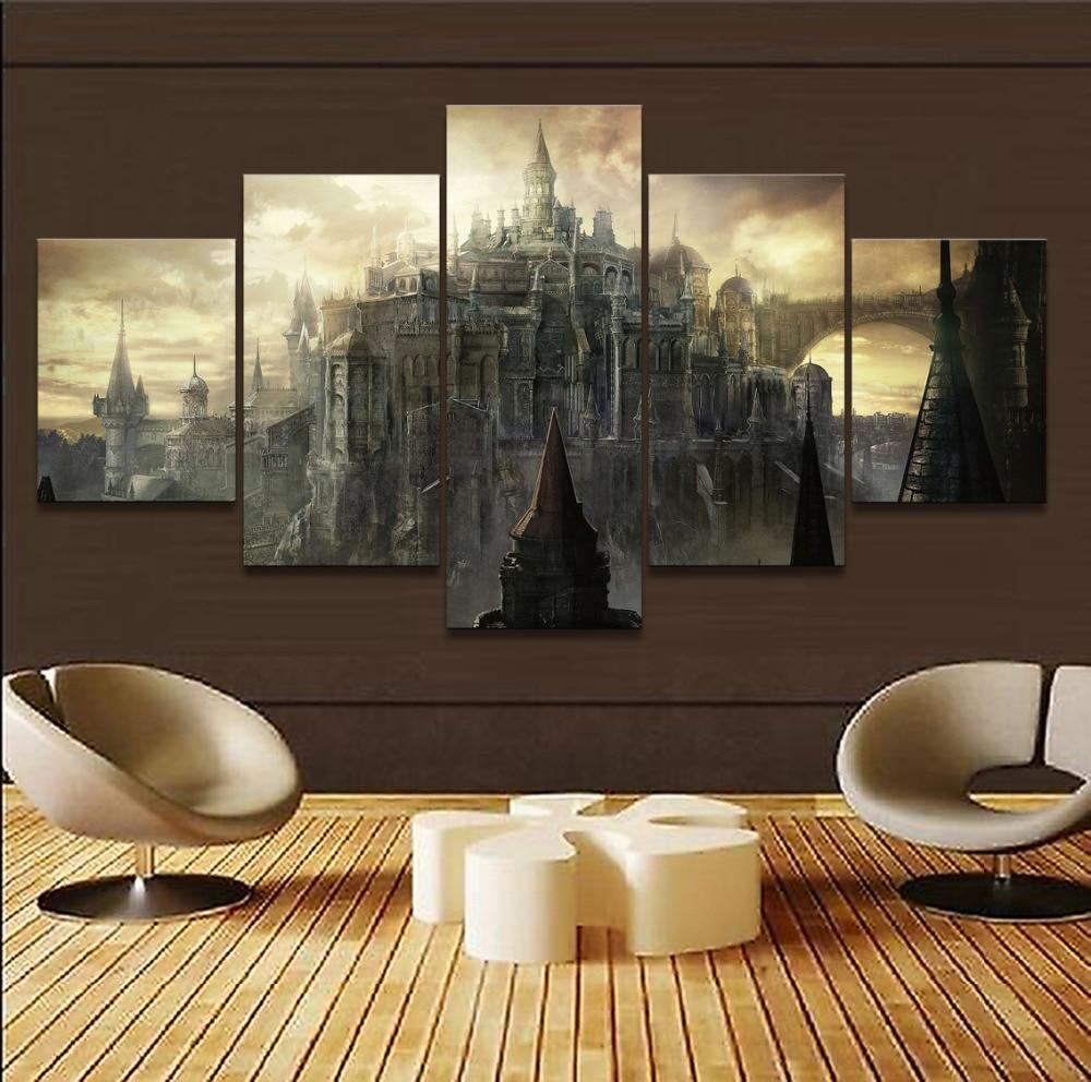 Dark Souls III Castle Gaming - 5 Panel Canvas Art Wall Decor Dark Souls III Castle Gaming - 5 Panel Canvas Art Wall Decor