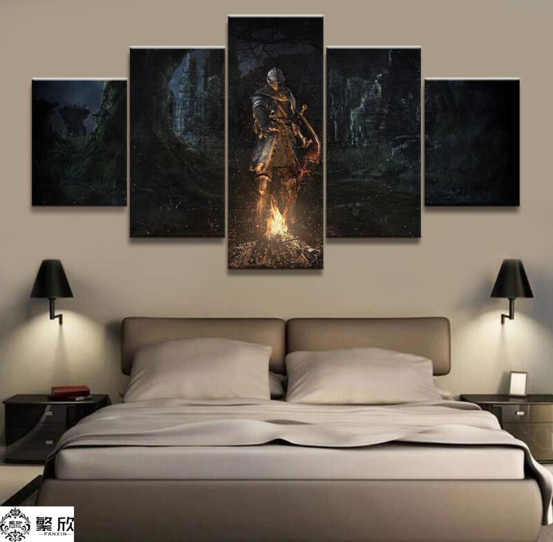 Dark Souls Swordsman 2 Gaming - 5 Panel Canvas Art Wall Decor Dark Souls Swordsman 2 Gaming - 5 Panel Canvas Art Wall Decor