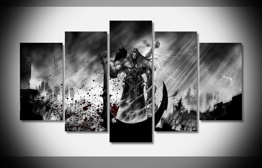Darksiders Death Gaming - 5 Panel Canvas Art Wall Decor Darksiders Death Gaming - 5 Panel Canvas Art Wall Decor