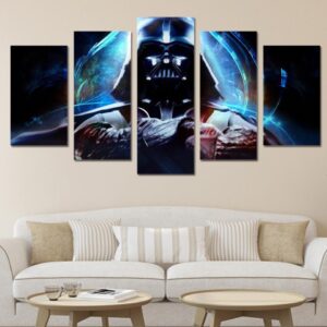 Darth Vader In The Dark 3 - Movie 5 Panel Canvas Art Wall Decor
