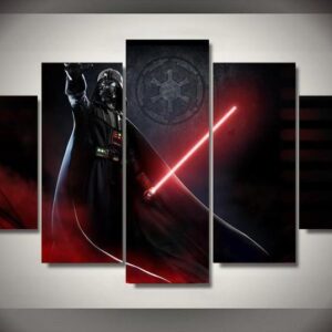 Darth Vader Painting - Movie 5 Panel Canvas Art Wall Decor