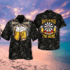 Darts And Beer That’S Why I’M Here Hawaiian Shirt