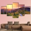 Dawn In Mountains Carpathians - Nature 5 Panel Canvas Art Wall Decor