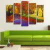 Day In The Park - Nature 5 Panel Canvas Art Wall Decor