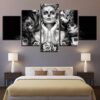 Day Of The Dead Face Sugar Skull - Abstract 5 Panel Canvas Art Wall Decor