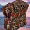 Day Of The Dead Sugar Skull All Over Printed Hawaiian Shirt
