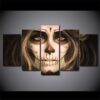 Day of the Dead Face 04 - Abstract 5 Panel Canvas Art Wall Decor