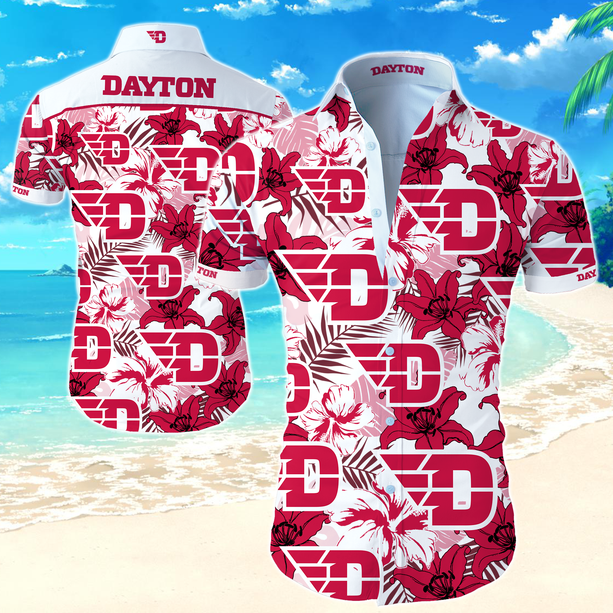 Dayton Flyers Hawaiian Shirt Summer Button Up Dayton Flyers Hawaiian Shirt Summer Button Up