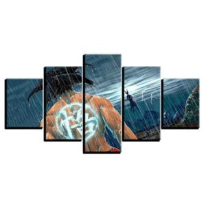 Dbz Super Beerus Vs Goku - Anime 5 Panel Canvas Art Wall Decor
